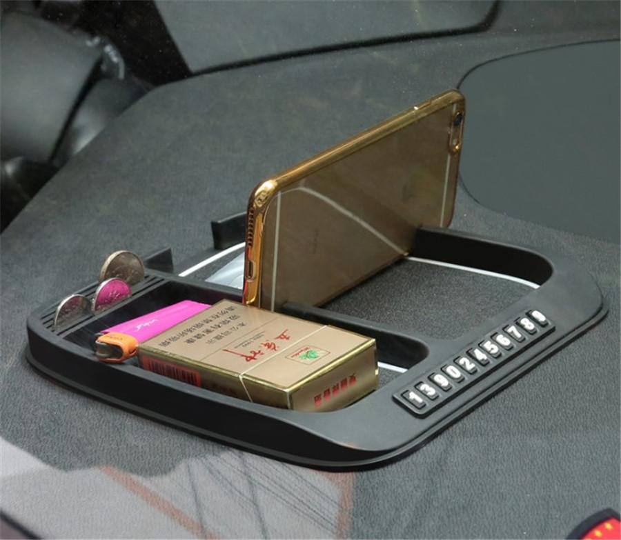 Anti-Slip Dash Mat Stop-Sign Large Phone Coin Holder