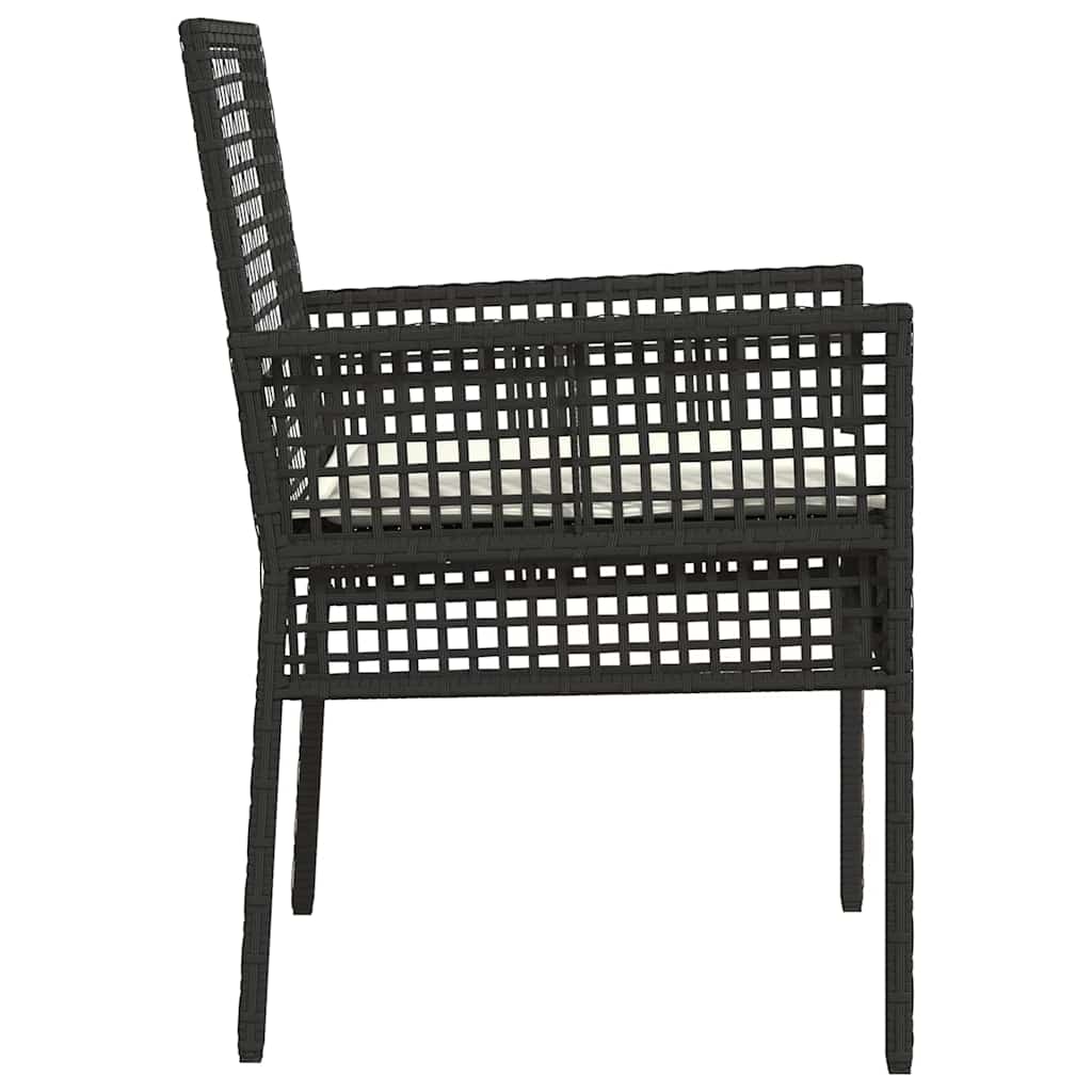 Garden Chair 2 Pcs Black 55 X 53 X 85 Cm Poly Rattan
