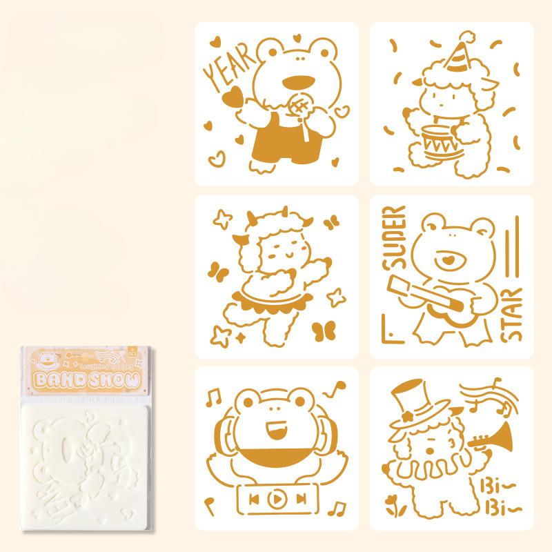 6pcs/set Floral Butterfly Stencil Templates for Scrapbook Wall Small Creative Design DIY Decor Stencils for Painting and Decor