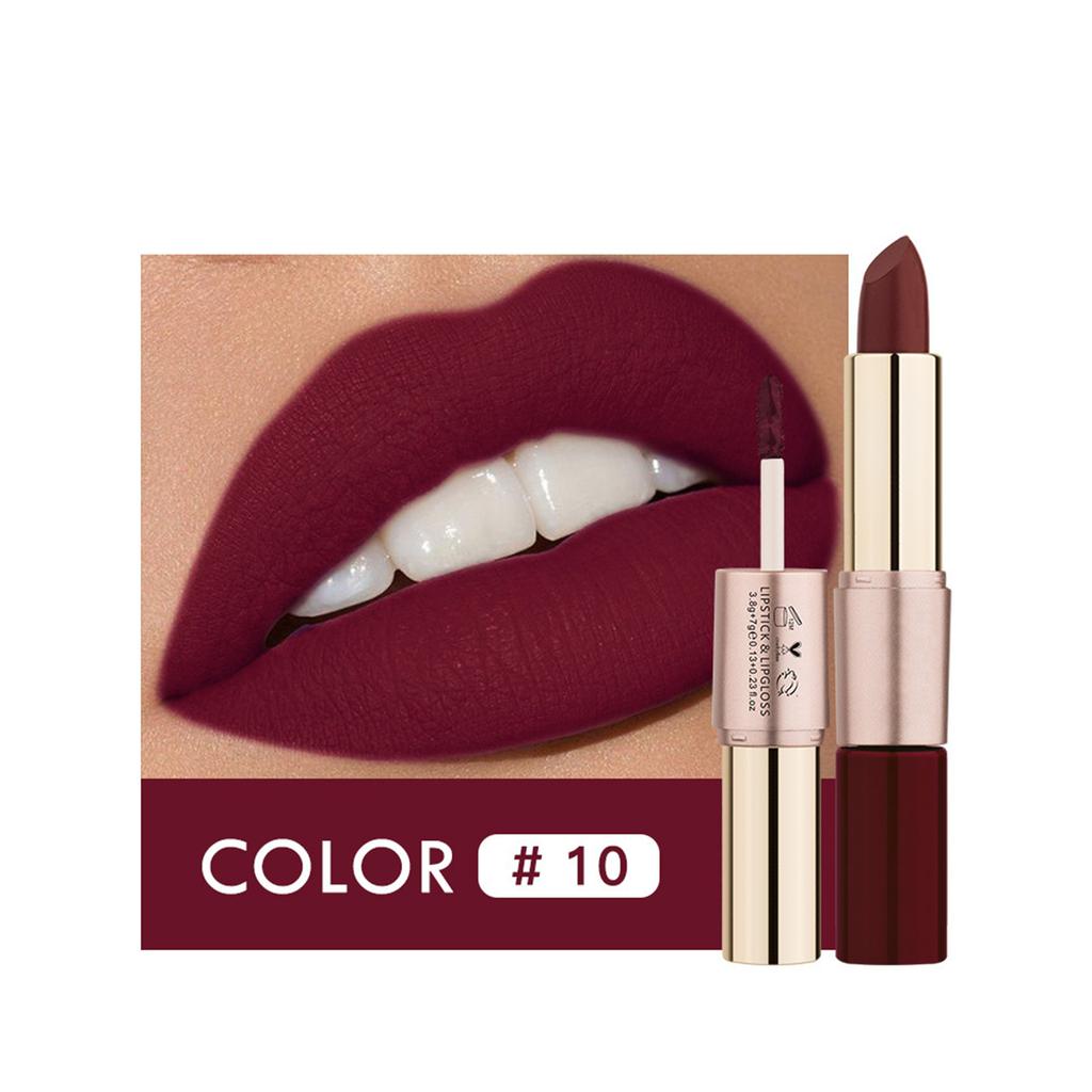 2-in-1 Lipstick & Gloss Hybrid with Matte Finish | All-Day Festival Makeup for Casual, Work & Celebration
