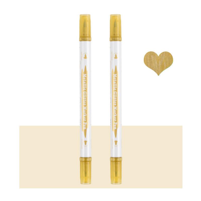 

1 ШТ Двоголові металеві ручки для нігтів Барвисті флуоресцентні маркери Без аромату Інструменти для малювання нігтів своїми руками 1PCS золотий