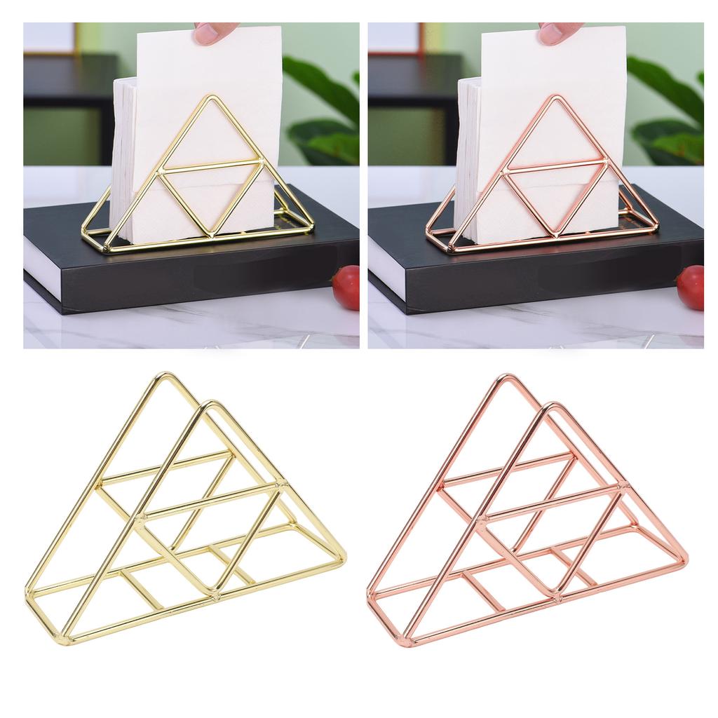 Napkin Holder Fashion Thickened Widened Triangular Freestanding Metal Wrought Iron Vertical Tissue H