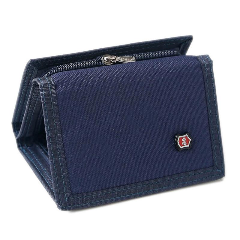 Men's 2025 Solid Color Korean Style Tri-fold Canvas Wallet & Coin Purse
