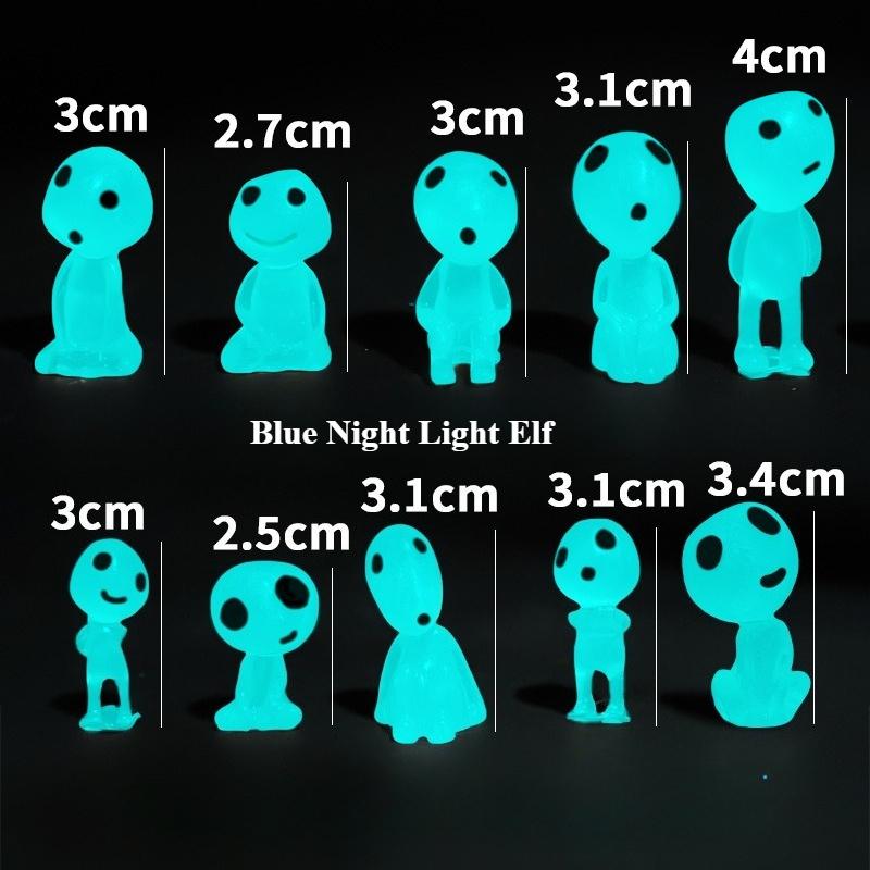 10pcs Glow-in-the-Dark Tree Elves | Luminous Resin Ghost Figures for Garden, Aquarium, Dollhouse, Halloween Outdoor Decorations