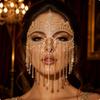 Ornate Rhinestone Facial Covering With | CrownLike Headpiece, Balanced Cutout Design, for Festivals