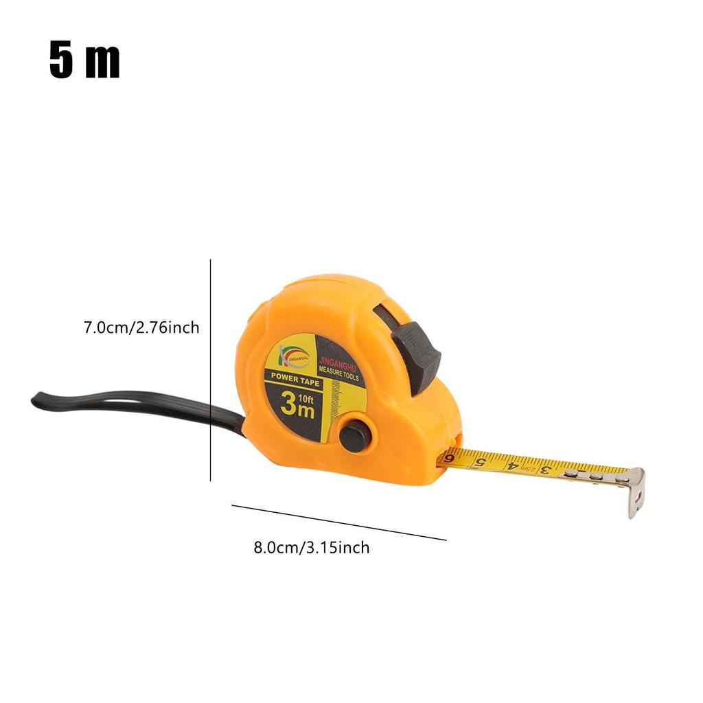 High-precision Tape Measuring Tool 3-meter 5-meter Metric Measurement Carpentry Ruler Home Tape with Non-slip Button Supplies