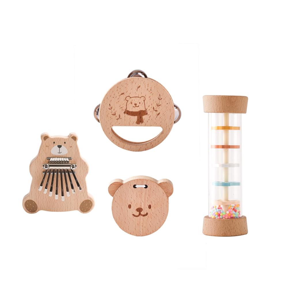 

6pc Musical Instruments Sets Montessori Music Baby 0 12 Months Toys Drum Xylophone Kids Early Educational Wooden Instruments Toy