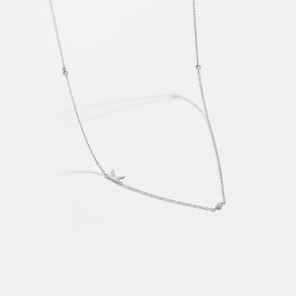 S925 Sterling Silver Initial Necklace for Women - Elegant Polished Clavicle Chain, Fashionable Jewelry, In Stock