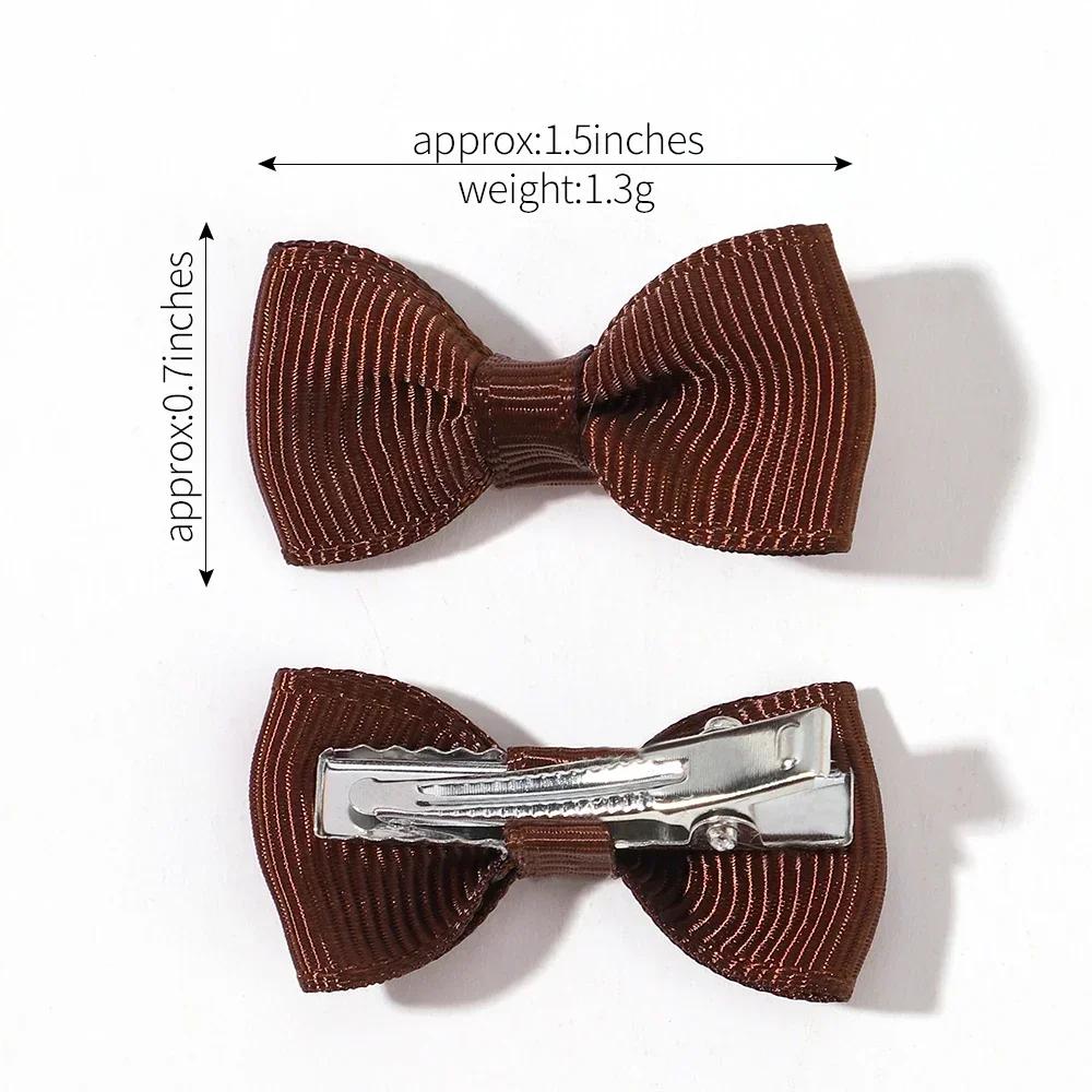 10 Pezzi Mini Fermaglio per Capelli Fatto a Mano Fiocchi per Bambina Nastro Grosgrain Fiocchi per Capelli da 1,5" Pinzette Alligatore per Bambine Piccole Accessori per Capelli Qualità Regalo