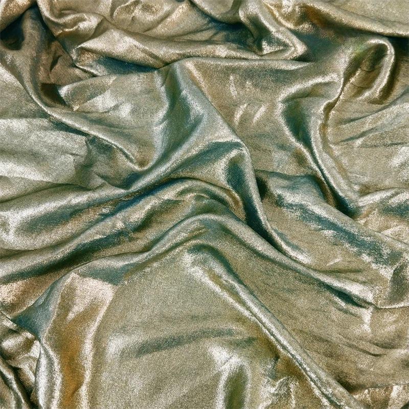 Wide 150cm Shiny Hot Stamping Stretch Luster Fabric For Diy Sewing Wedding Dress Hanfu Upholstery Sofa Curtain Background Cloth
