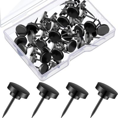50 Pcs Black Black Pushpins Metal Big Head Nails Multipurpose Decorative Corkboard Nails  Office
