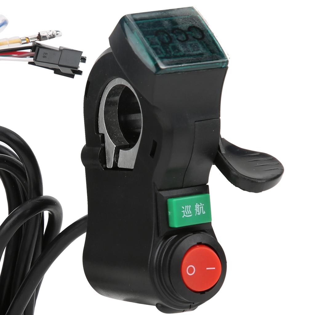 Red Screen Thumb Cruising and Switch Electric Bicycle Bike Throttle Grip Accessory Black