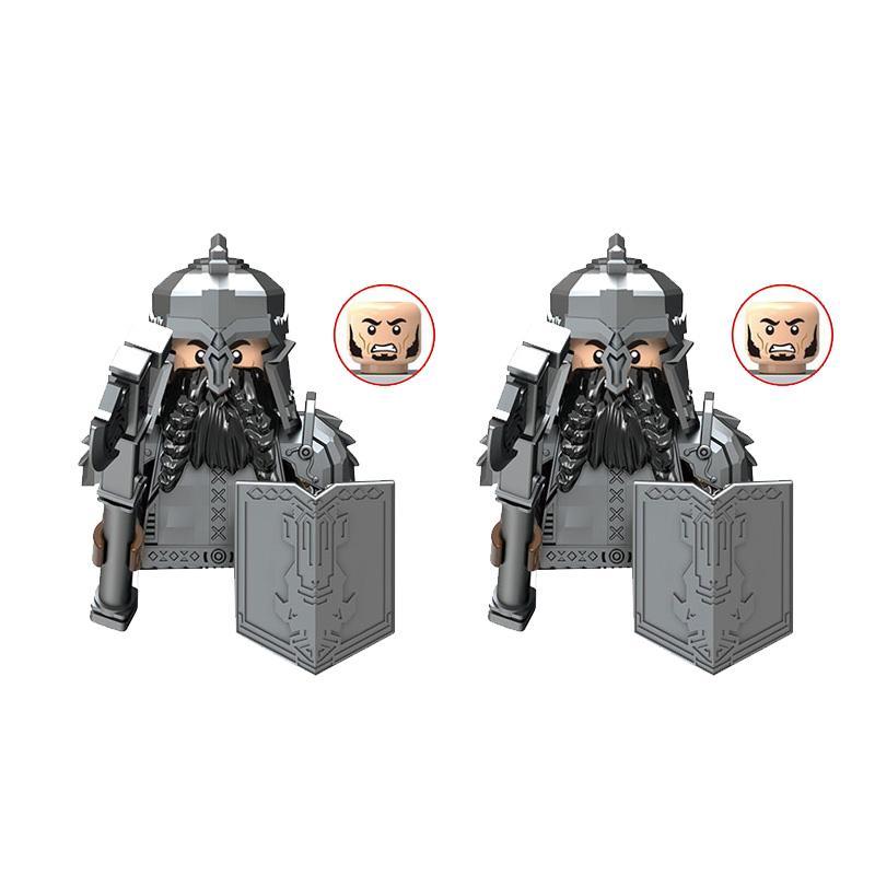 Mittelalter Herr der Ringe Durins Volk Zwergenkrieger Antike Militärsoldaten Figuren Ausrüstung Waffe Bausteine Spielzeug