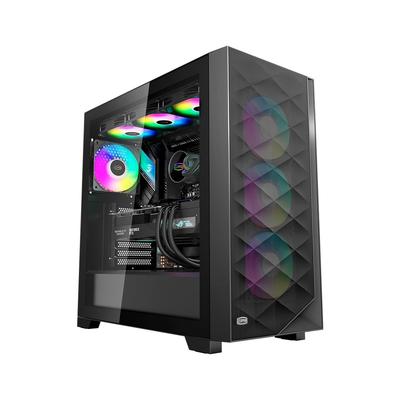 PCCOOLER CPS C3D510 ARGB PC-Gehäuse, ATX Mid-Tower, Schwarz, Hochbelüftetes Netzmetall-Frontpanel, Airflow E-ATXM-ATXITX Mid-Tower PC-Gehäuse, Ausgestattet