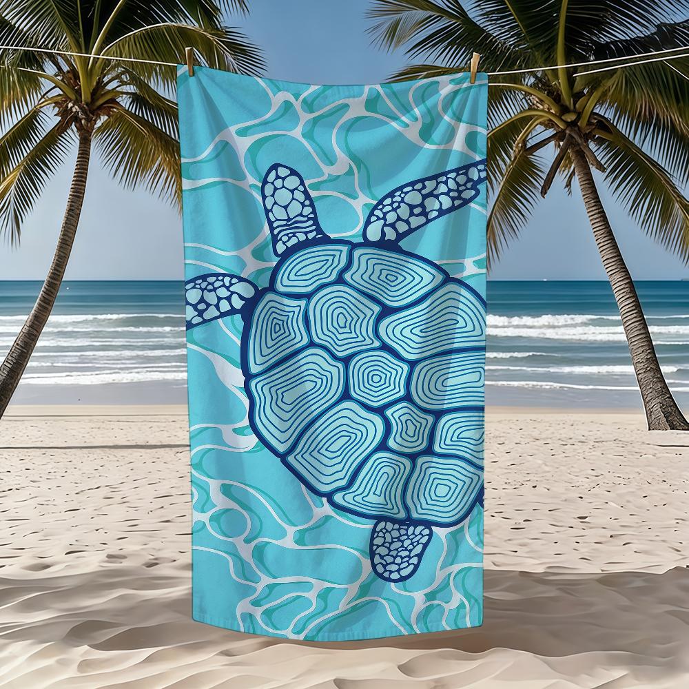 T-Turtle Pattern Towel Beach Oversized Soft Ultra Absorbent Quick Drying Large Pool Travel Camping Bathroom