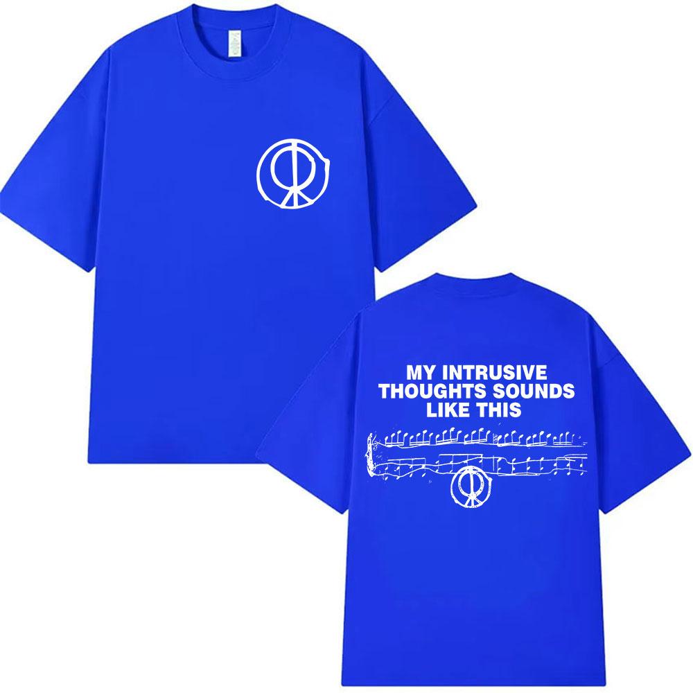 My Intrusive Thoughts Sound Like Tour Print T-Shirt Men Women Pop Music Fashion Oversized Cotton Y2K T-shirt