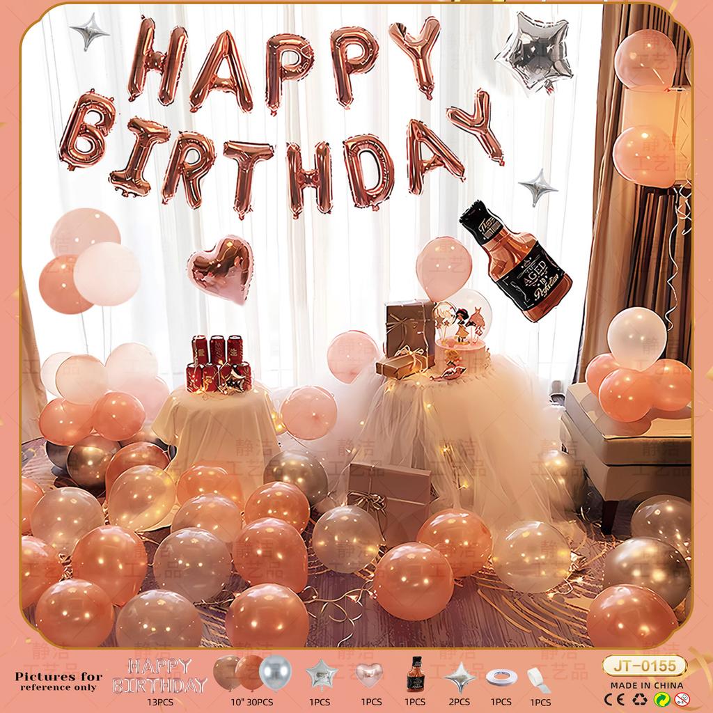 Decorations Scene Arrangement Background Wall Dress Up High Sense Boyfriend Birthday Balloon Party Package Set
