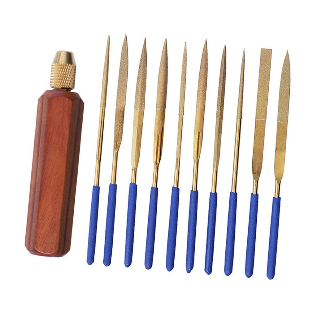 11Pcs Small File Set Alloy Jewelers Files Woodworking Metal Wood Plastic Carving Tool Rosewood Hex