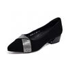 Pointed single shoes women's 2025 spring shallow loafers simple temperament rhinestone banquet shoes two kinds of high foot shoes