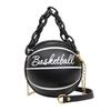 2024 New Fashionable Women's Shoulder Bag, Leather Chain Basketball Bag, Letter Printed Crossbody Bag