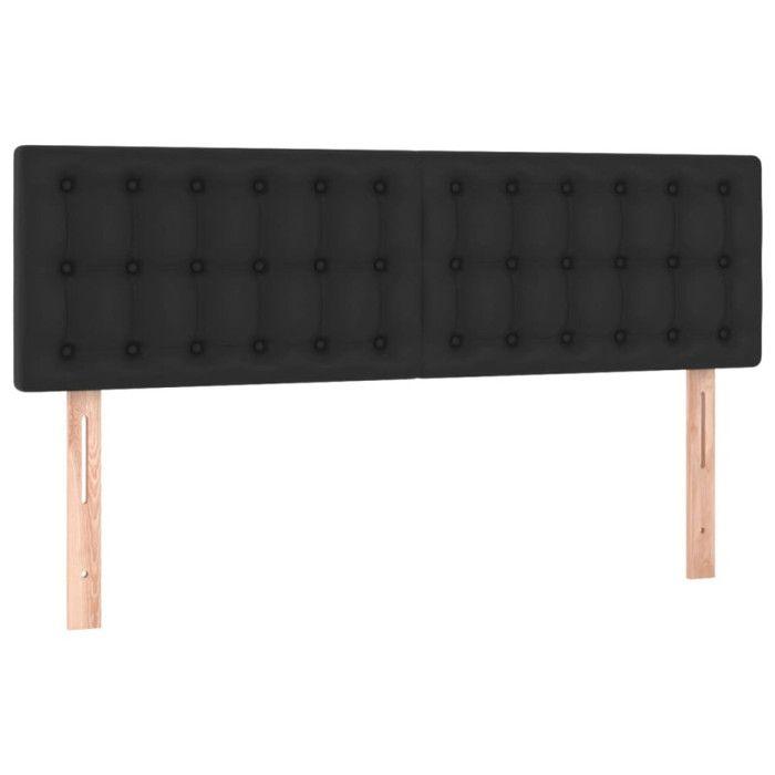 VidaXL Tête de Lit à LED Meuble de Chambre à Coucher Accessoire de Lit Double Tête de Cadre de Lit Intérieur Noir 3121702