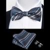 Classic Bowtie Bow Ties for Mens Butterfly Bowknot Pocket Square Cufflinks Suit Set Bussiness Accessories