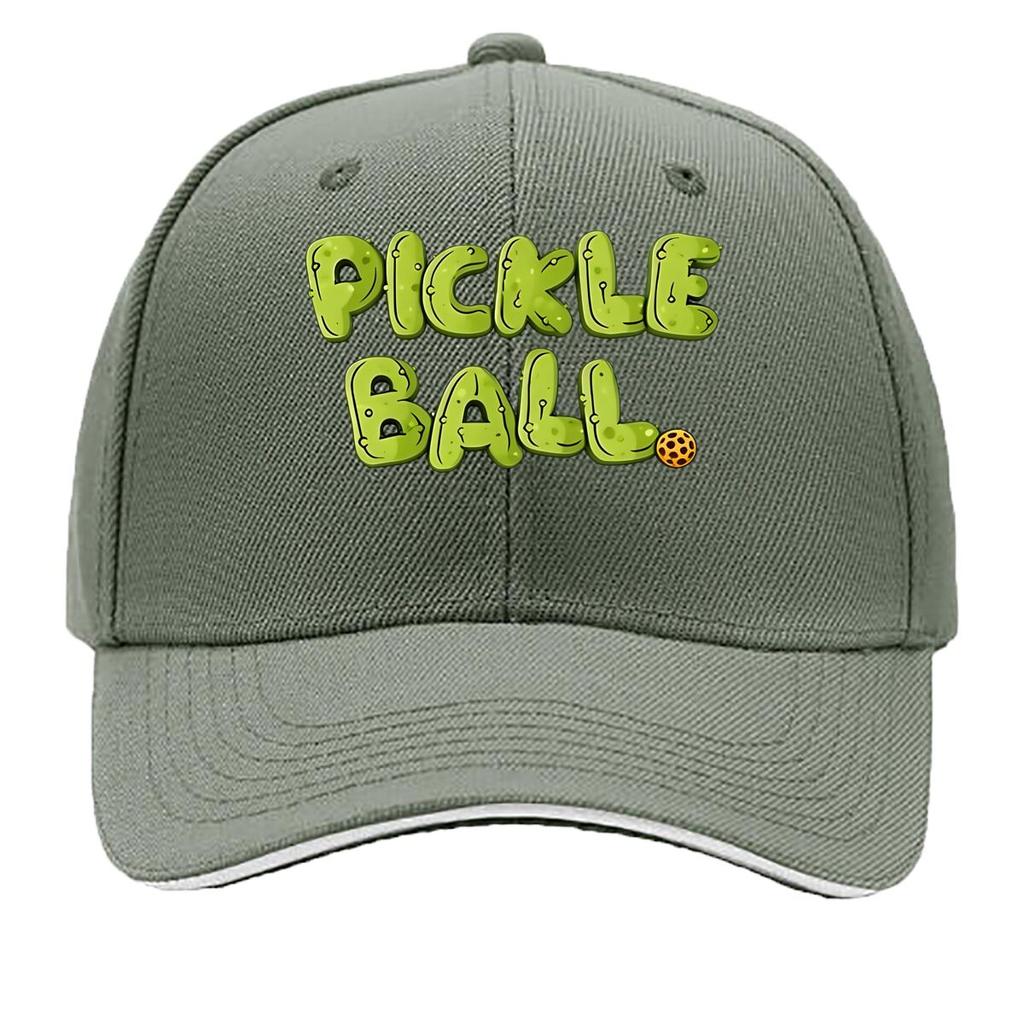 Pickleball Logo Adjustable Lightweight Urban Style Snapback with Green Orange Outdoor Sport Sandwich Baseball Cap