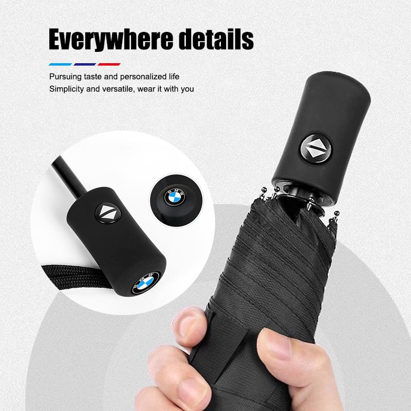 Umbrelă Auto Pliabilă cu 12 Baleine, Gel Negru de Protecție Solară pentru Seria BMW i3 i4 G07 G06 G05 G02 G01 F48 F39 G42 G30 G20 G26 F01 F02