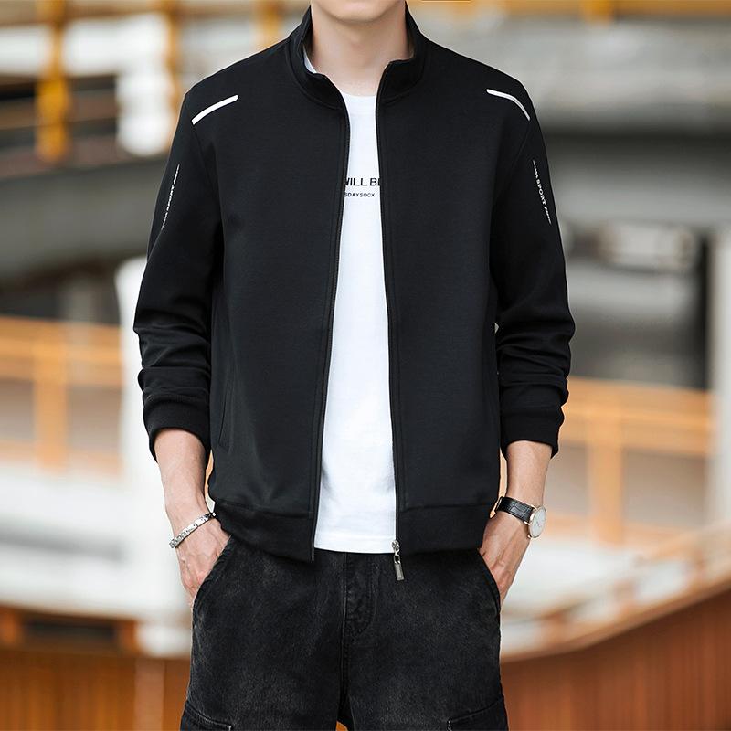 Jacket and Sweatshirt Men's Spring and Autumn Sports New Trendy Zipper Cardigan Casual Jacket Men's Autumn Stand Collar
