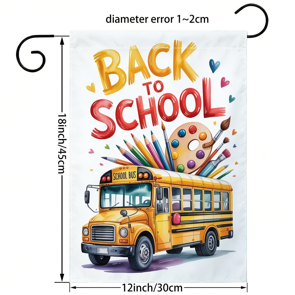1pc Back To School School Bus Garden Flag - 30.48x45.72 Cm, Outdoor Yard Decor