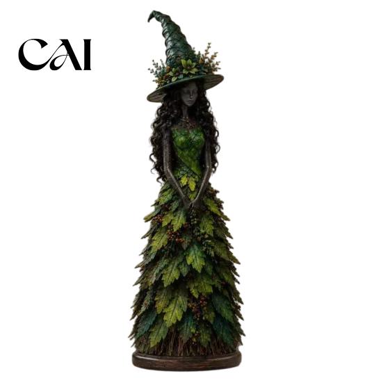 Decorative Figurines for Fireplace Autumn Witch Figurine, Halloween Statue, Fall Tabletop Decor, Shelf Decoration Rustic Home Ornaments Mantel