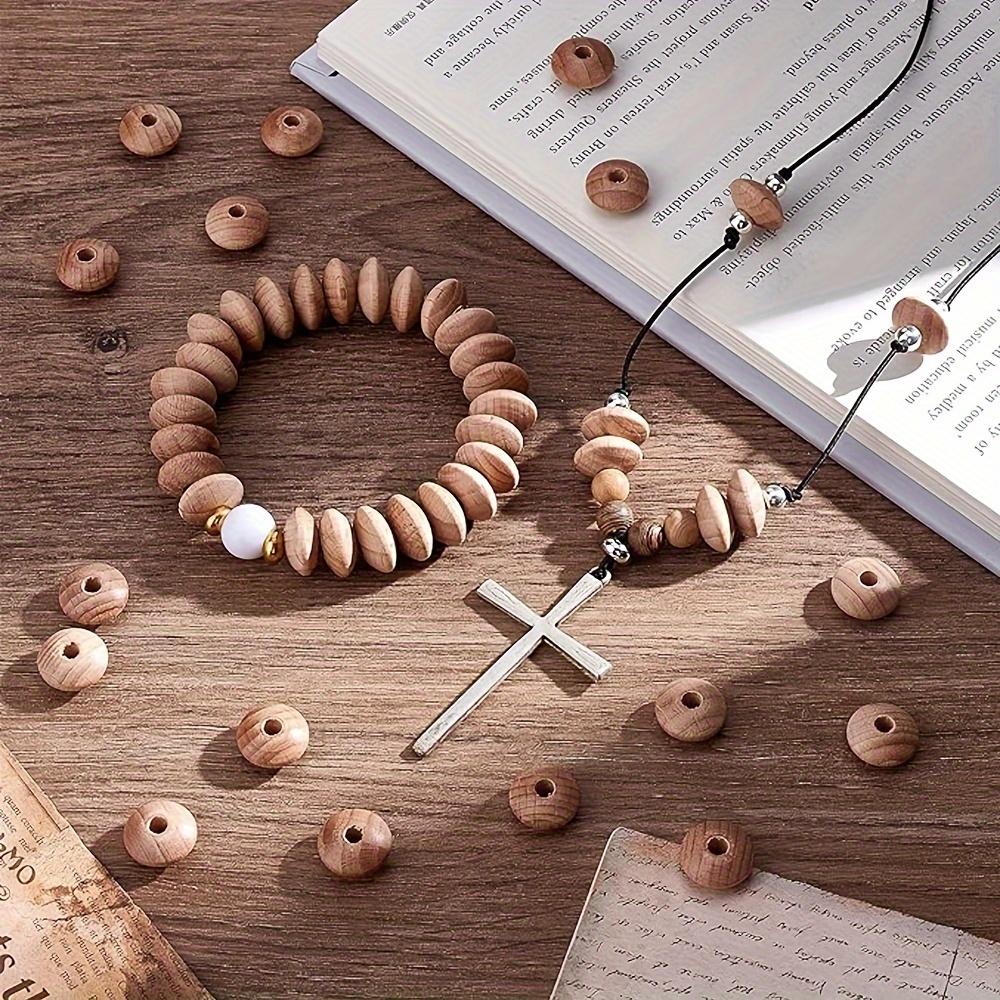 20/50/100pcs Rustic Style, Wood Color, Wooden Decorative Beads, Beech Wood Abacus, Wood Beads, Wood Color, Round Beads, Spacer Beads