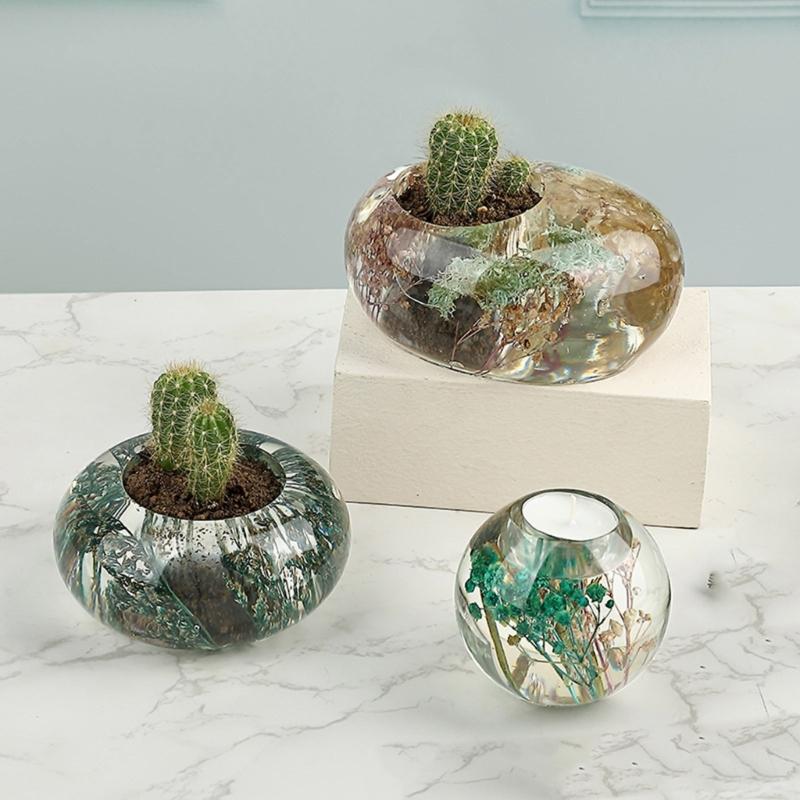 Craft Molds Candle Bracket Molds Round Shape Crafting Molds Unique Candle Holder Molds for Home and Table Decorating