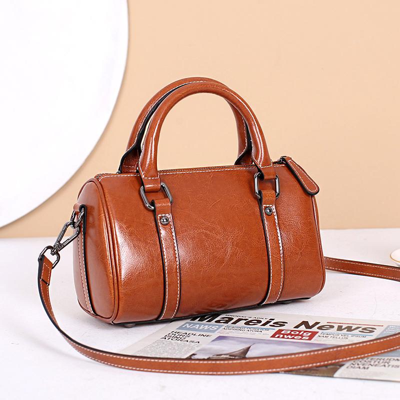 Sacs Bandoulière Séparés Grande Capacité pour Femmes Cuir Véritable Fashi Classique Féminin Bost Bag Sacs à Main Couleur Unie pour le Trajet de Dame