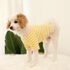 Dogs Striped T-Shirt Pet Round Neck Tee Shirt Short Sleeve Casual Pullover Puppy Apparel for Small Medium Dogs