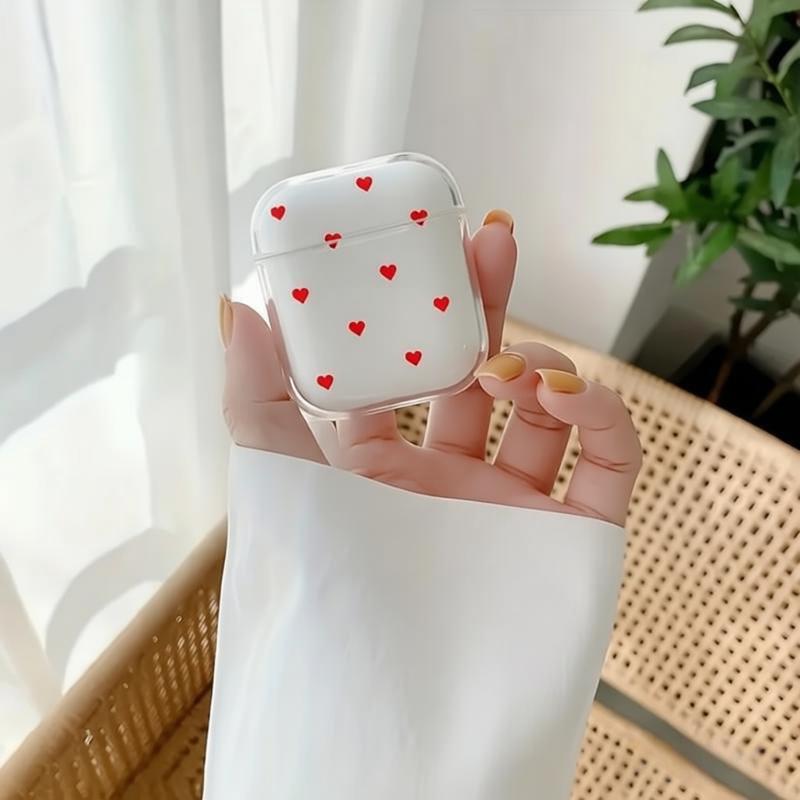 Cute Simple Red Love Heart Earphone Case for Airpods 4th 3rd Pro 3 Shockproof Cover for Airpod 2 3 1 Protective Accessorie Shell