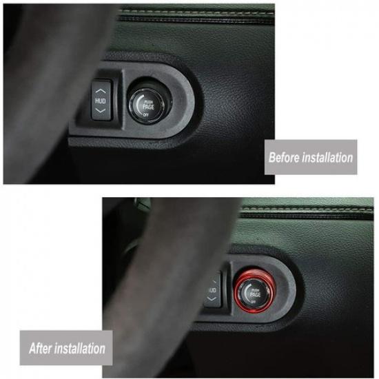 HUD-Schalter-Knopfabdeckung Zierleiste Dekoration Für Chevrolet Camaro 2010-15 Rotes Zubehör