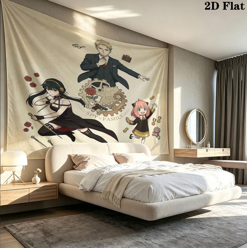 Arazzo da Parete Spy Family Appeso Estetico alla Parete Coperta in Tessuto Stampato Arazzi Decorativi per Camera da Letto Soggiorno Arredamento Casa