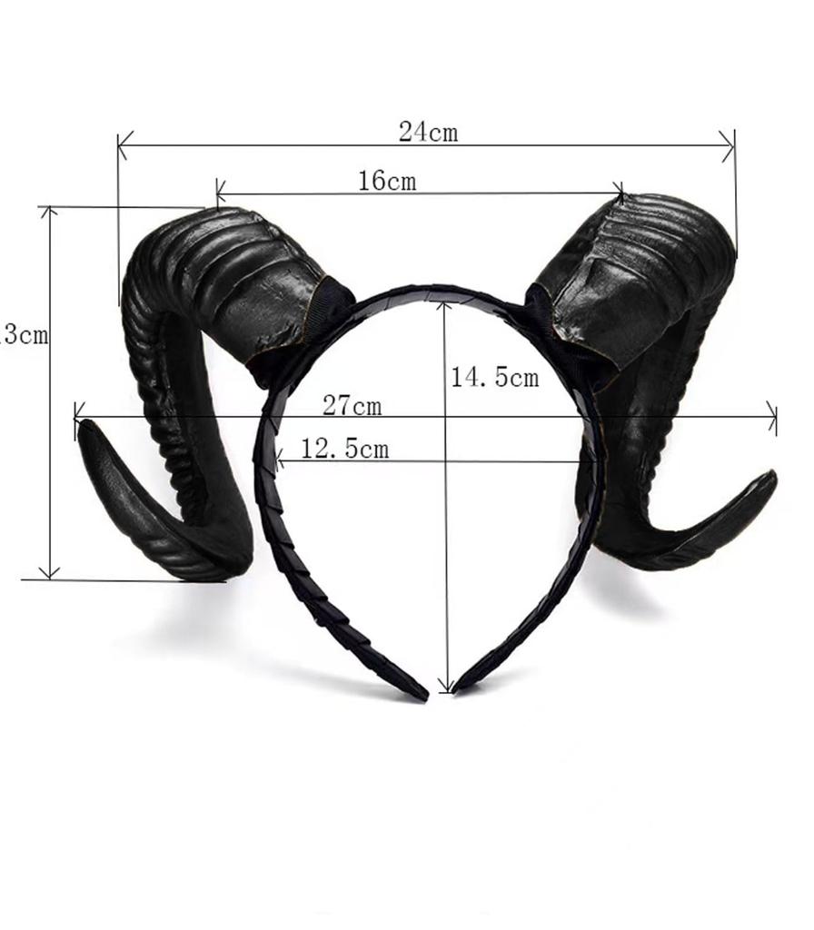 Sheep Horn Headband Devil Demon Horns Headband Role-Play Party Headband for Halloween Costume Cosplay Photo Props Party Costume
