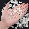 50pcs Resin Accessories Bowknot Love Heart for Jewelry Making DIY Findings White Imitation Pearl Beads Bowknots Hair Accessories