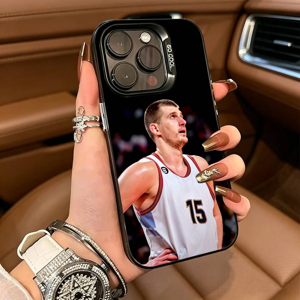 N-Nikola- Jokic 15 MVP For iPhone 17 16 15 14 13 12 11 Pro Max XS 17 Air Silicone Colored Silver Bumper Cover
