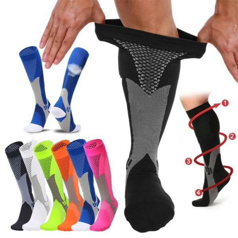 Running Men Women Compression Socks For Football Anti Fatigue Pain Relief  20-30 mmHg Black Compression Socks Fit For Sport Socks