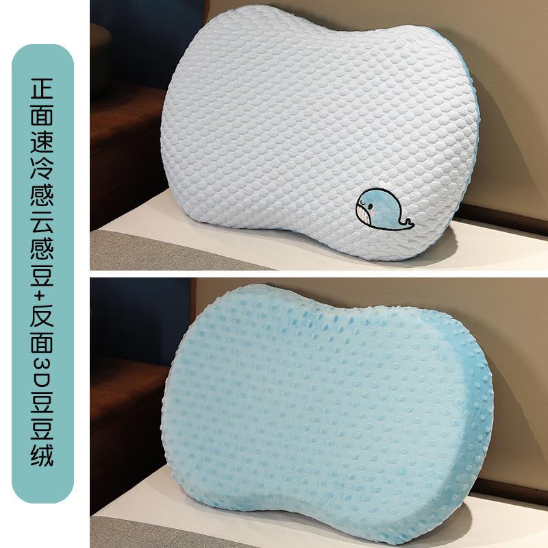 Soft Doudou Velvet Belly Pillow Memory Cotton Sleeping Decompression Pillow Bed Adult Stress Relief Assisted Sleeping Pillow Leather Shell