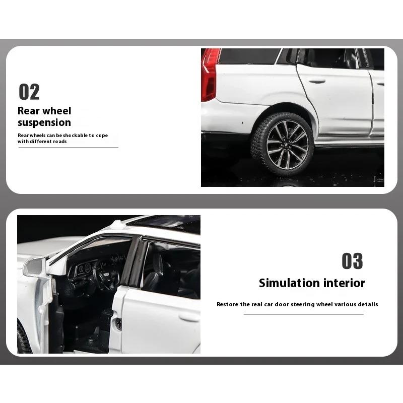 1/32 Scale Cadillac Escalade Off-road Vehicle Simulation Diecast Metal Alloy Model Car Sound Light Pull Back Collection Toy Gifts