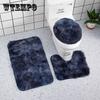 3ks/Sada Tie-Dye Koupelnová Předložka Sada Barevné Protiskluzové Koupelnové WC Koberce Obdélník Tvar U Koupelnové Toaletní Koberce a Sada Krytu Víka