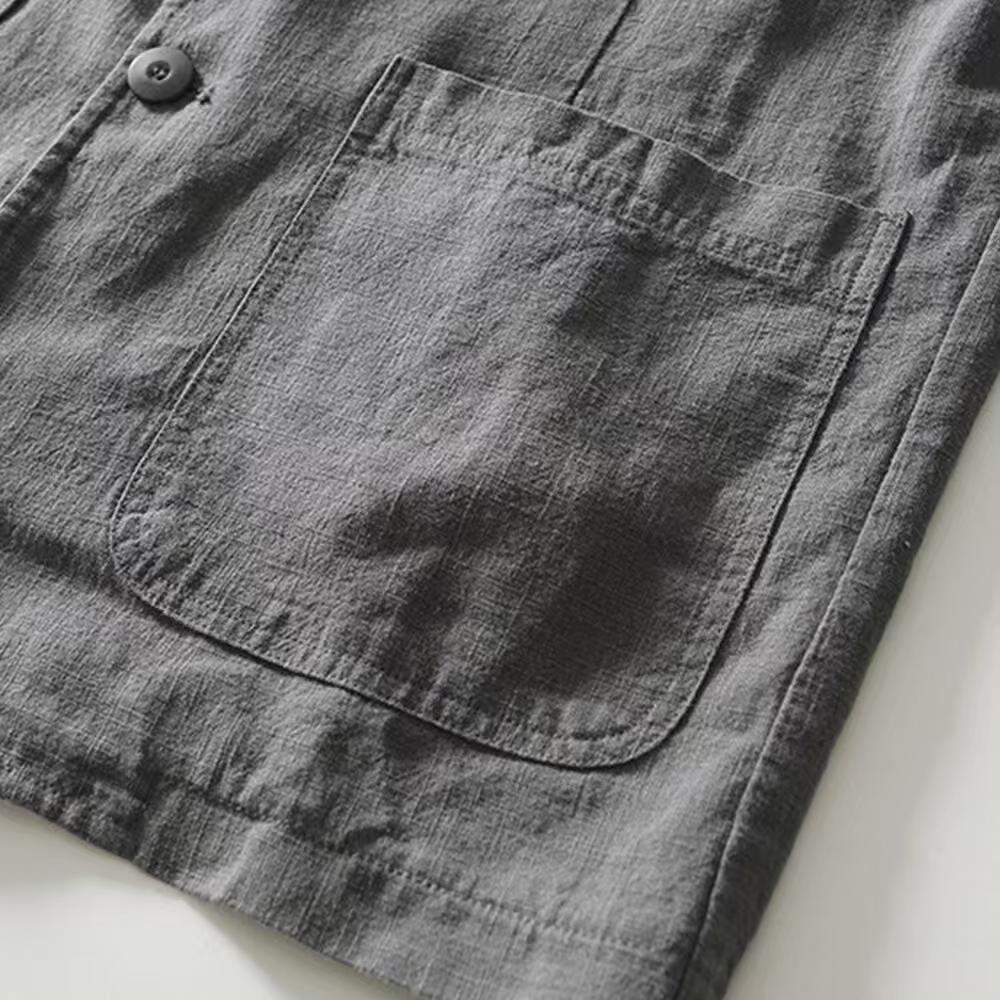 100% Baumwolle Atmungsaktiver Herren-Blazer Anzugjacke für Herren Schwarzer Mantel für den Sommer Business Leichte Herrenkleidung
