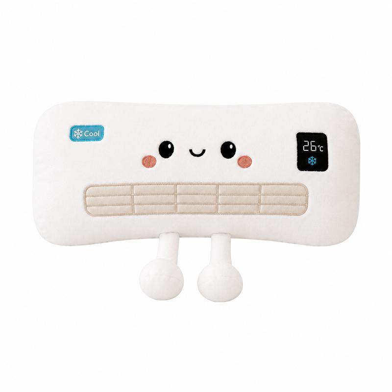 33/53cm Witte Airconditioner & Zwart Piano Mensachtige Pluche Speelgoed Gevuld Kawaii Lachend Huishoudelijk Apparaat Kussen Huisdecoratie Cadeau