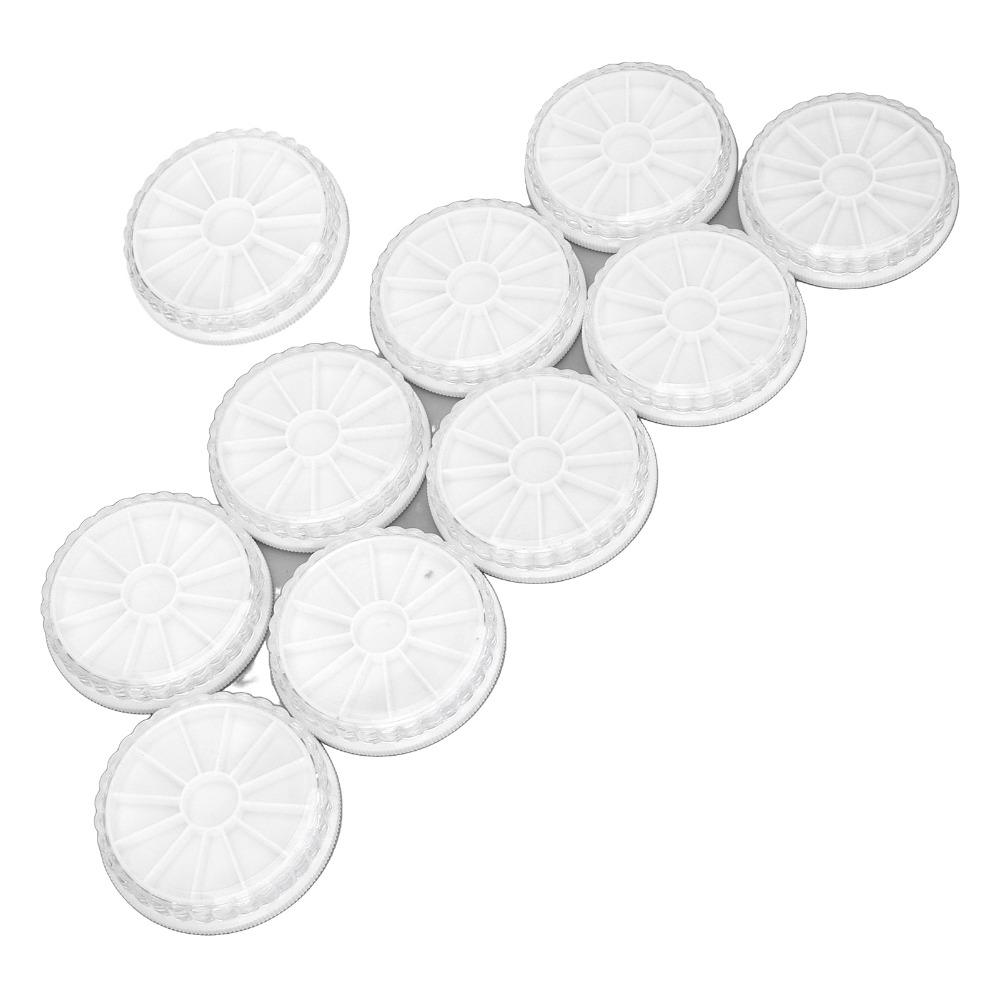 10pcs Transparent Round Nail Art Decoration Storage Box For Nail Decoration
