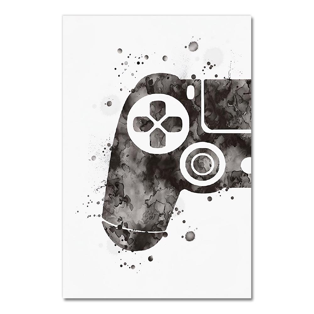 Stampa Poster Gioco Ragazzi Acquerello Illustrazione Gamepad Immagine Arte Murale Gioco Joystick Pittura su Tela per Camera Bambini Decorazione Casa