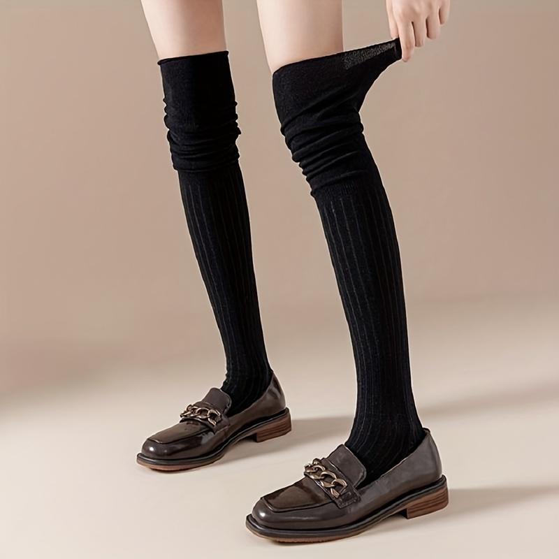 Stacked Knee High Socks Long Tube JK Socks Thigh Sleeves Spliced Knee Pads For Long Boots Soft Stretch Fabric Fashionable For Cosplay School Outfits